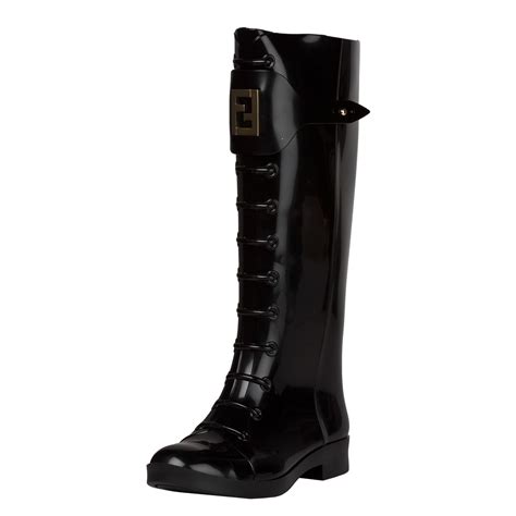 fendi rain boots lace up|thigh high Fendi boots.